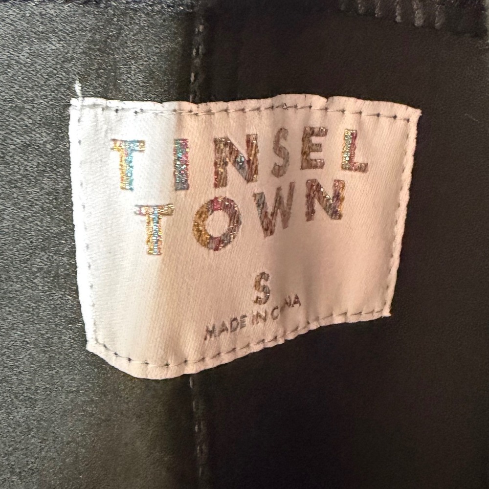 New Tinseltown Faux Leather Overall Style Dress size Small Black - Picture 2 of 7